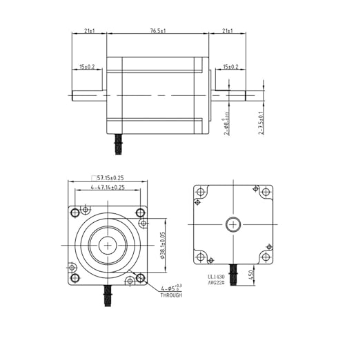 Moteur pas à pas double arbre 23 robuste 3,5 A à axe 8 mm pour axe CNC - 3