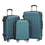 BEIBYE 2045 Zwillingsrollen 3tlg. Reisekoffer Koffer Kofferset Trolleys Hartschale in 20 Farben (Dunkelgrün)