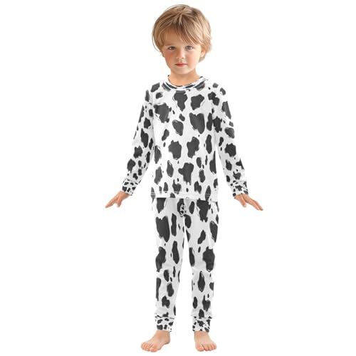 Pajama Sets Long Sleeve Cow Print Soft Comfy Sleepwear 2 Piece PJS 3-8T2