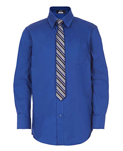 Arrow Boys' Aroflex Long Sleeve Stretch Dress Shirt with Tie