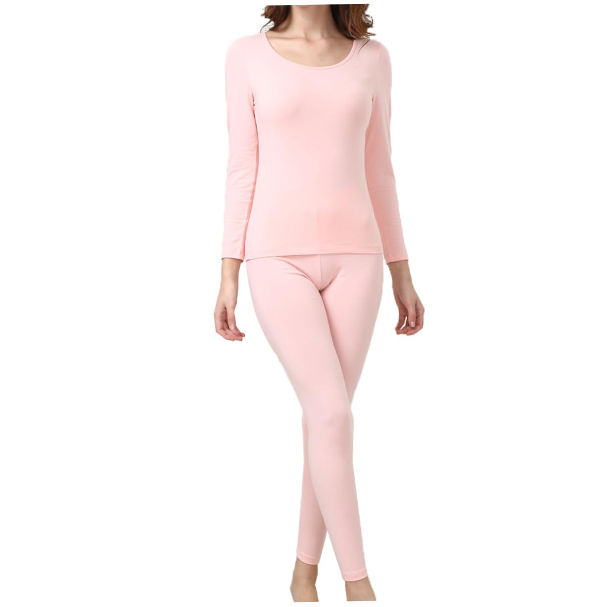 GALPADA 2 Pz Mutandoni Lunghi da Donna Biancheria Intima Termica in Cotone Biancheria Intima Termica per Donna ia a a da Girocollo Impostare Mancare Rosa