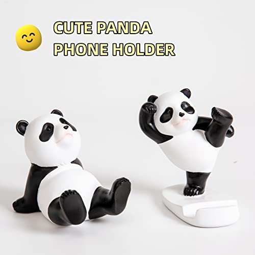 Image of Kawaii Phone Stand for Desk,Adjustable Compatible with Smartphones and Tablets,Cute Panda Smartphone Stand,Kawaii Room Decor Aesthetic (Black)