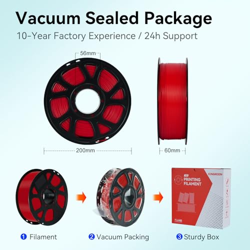 Image of Kingroon 10kg PLA 3D Printer Filament Bundle, Neatly Wound PLA Filament 1.75mm ±0.02mm, 1kg per Spool, 10 Pack(Turquoise Green+Black+White+Grey+Red+Yellow+Forest Green+Ocean Blue+Skin+Light Pink)