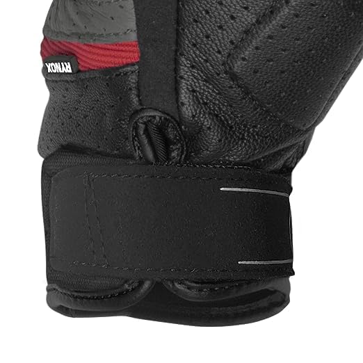 Image of Rynox Air GT Gloves - CE Certified Cuff Length Motorcycle Riding Leather Gloves | Impact Protection |Abrasion Resistance - Grey Red, Small