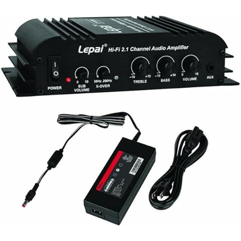 Lepai LP-168HA 2.1 2x40W Mini Amplifier + 1x68W Sub Output with 12 VDC 3A 120 VAC Power Supply Cover
