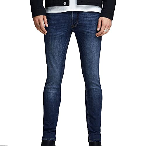 JACK & JONES Men's Skinny Fit Jeans, Blue Denim, 32W x 32L