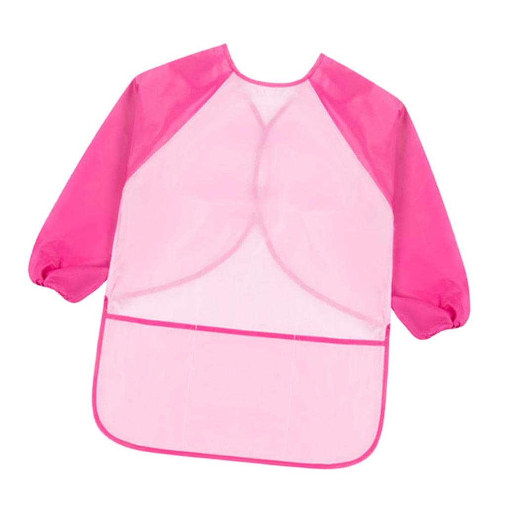 Grembiule per bambini a maniche lunghe per pittura disegno impermeabile grembiule rosa manica M