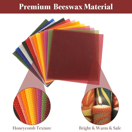 Kit para hacer velas de cera de abeja en casa, 24 láminas de colores para adultos 6