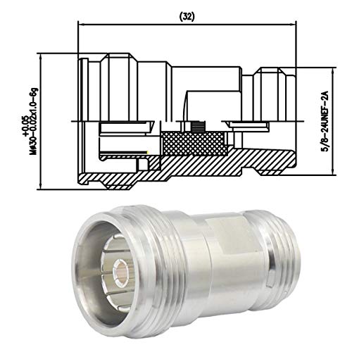 Adaptador 4.3-10 Mini DIN macho a N hembra miniatura 6