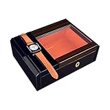 TIMLOG Wooden Watch Box Jewelry Display Case Wooden Watch Organizer (Red Watch Box)