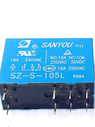 Relais SZ-S-105L 5V 16A à 8 broches pour circuits électroniques (Lot de 2 PCS)