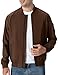 TBMPOY Men's Lightweight Bomber Jackets Light Windbreaker Casual Stylish Fall Golf Zip Up Fashion Dress Business Varsity Dark Coffee XL