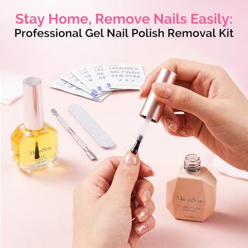 Image of MelodySusie Gel Nail Polish Remover with Manicure Remover Kit, No Need Soaking or Wrapping, Easy and Quickly Removal in 5 Minutes for At-Home Manicure 15ml