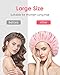 Auban Shower Cap, Shower Cap for Women Terry Cloth Lined EVA Exterior Reusable Double Layer Waterproof, Large Bath Hair Cap, Hotel Travel Essentials Accessories Cleaning Supplies(Pink)