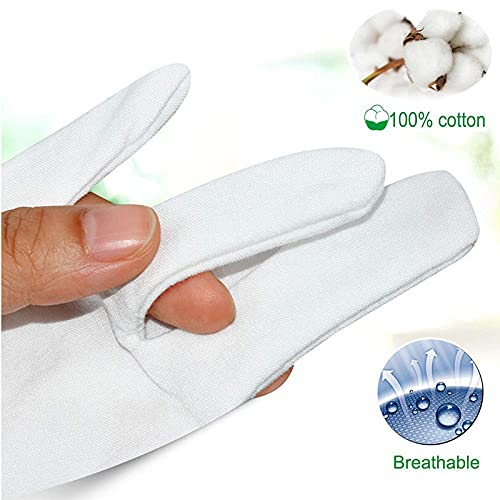 QSN STUFF Women's/Men's Cotton Sun burn Protection Double Layered Gloves & Women Cover Up Cotton Gloves, Cotton Hand Gloves for Bike and Riding (Beige-White, Free Size, 2 Pairs) 1