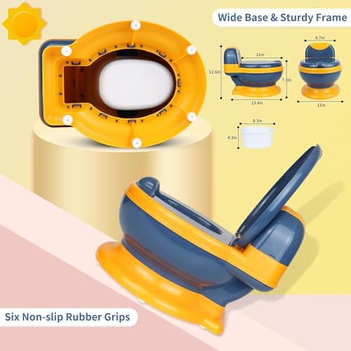 مرحاض تدريب لتعليم استخدام المرحاض من فينيسين، كرسي نونية حقيقي بمقعد ناعم للأطفال الصغار مع وعاء نونية قابل للإزالة وموزع مناديل وفرشاة تنظيف لتدريب الأولاد والبنات