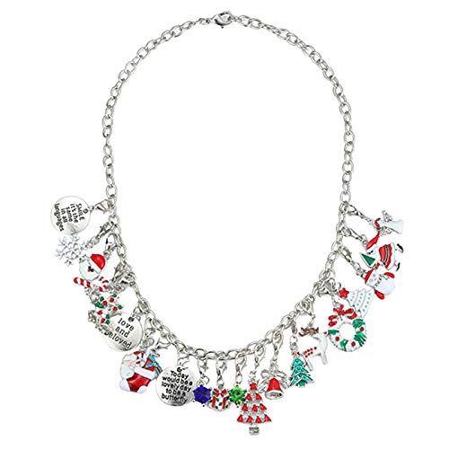 Gierzijia Bracelet à breloques de Noël pour fille, 2020, calendrier de Noël, 22 petits pendentifs tendance pour femme et fille