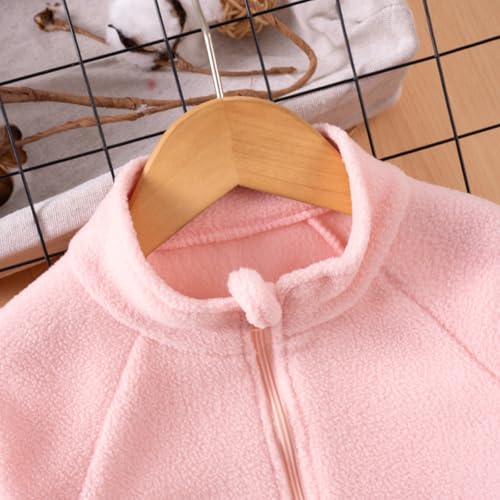1-7T Little Girls Fleece Jacket Soft Lightweight Polar Coat Full Zip Long Sleeve Outwear Boys Fall Winter Clothes4