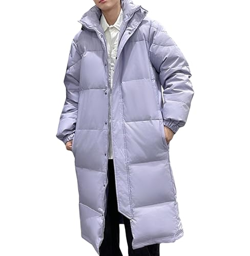 Chaqueta larga de invierno para hombre de plumón con capucha abrigo acolchado grueso