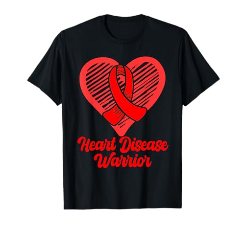 Cuore rosso guerriero malattie cardiache indossare nastro rosso Maglietta
