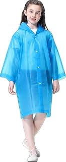 JMP Plain Raincoats for Kids, Reusable Rain Ponchos with Hood and Sleeves Rain Coats for Boys and Girls (Universal, Blue)... Price In India