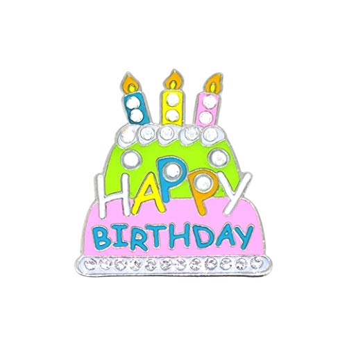 Birthday Cake Golf Ball Marker with Austrian Crystals (No Clip) | Happy Birthday Golfing Accessory | Bday Gift for Golfers