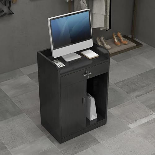 Comptoir de réception compact noyer noir pour sécuriser votre caisse - 2