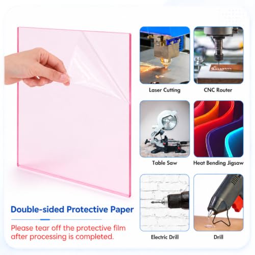 Image of Geetery 30 Pcs Colored Acrylic Sheets, 10 x 12 x 1 /8 Inch Thick Translucent Cast Acrylic Sheet, Plastic Boards for Back to School DIY Project Picture Frame, Art Craft Laser Cutting Engraving, 15 Color