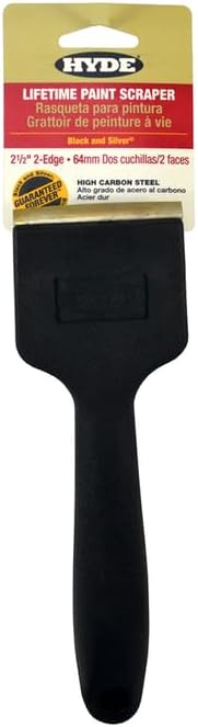 5-Pack of 2-1/2” Hyde 10520 Black & Silver Lifetime 2-Edge High Carbon Steel Blade Scraper