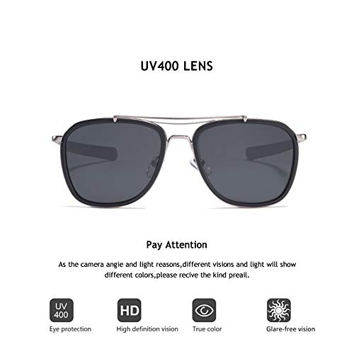 Vintage Steampunk Double Bridge Square Polarized Sunglasses Designer Metal Frame For Women Men3