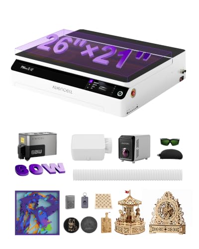 Image of Aliencell 60W X1 Laser Engraver & Cutter, 26 x 21 inch Bed Size, NO PC Needed