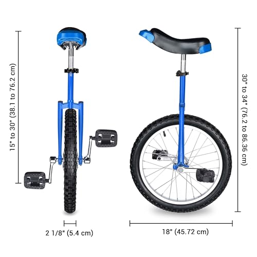 Image of AW 16 /18 /20 /24 Inch Wheel Outdoor Unicycle Adjustable Seat Exercise Bicycle | Fit Adults Kids Outdoor Sports Fitness Exercise, Various colors For Choice
