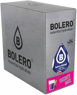 Poznaj Bolero BERRY MIX | 24x9g I napój w proszku bez cukru słodzony stewią | dla diabetyków | smak maliny, czarnej porzeczki, truskawki, jagód, owoców leśnych, jagód, żurawin i jagód acai