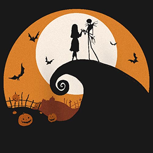 Disney Kids' Nightmare Before Christmas Hill Halloween Silhouette Girls Standard T-Shirt2