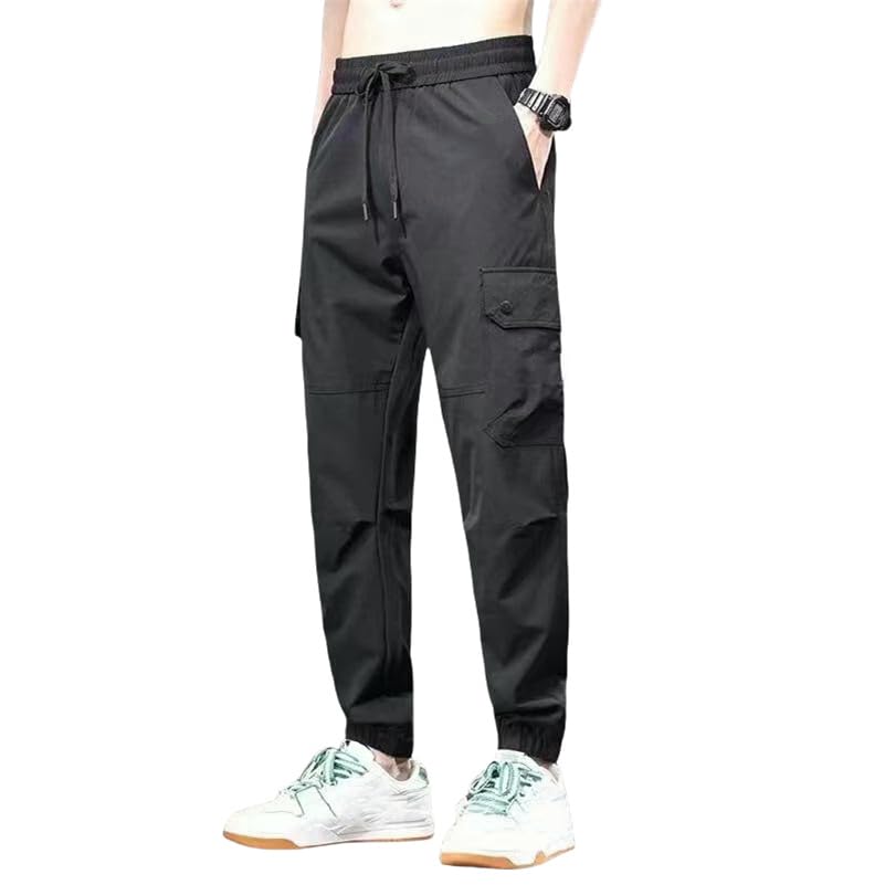 Pantalon cargo d'été anti-transpiration léger homme à poches multiples coupe ample