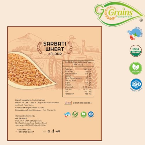 Image of Organic Sarbati Wheat Grains Seeds (5Kgs) | For Farming, Sowing & Agriculture Use | Produce of India | 100% Natural & Non-GMO | By G7 Grains