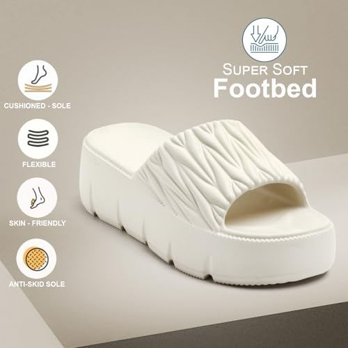 Image of EVA Women Slider | Lightweight Cushioned Slip-On Slides | Anti-Skid, Water-Friendly, Quick-Dry | Indoor /Outdoor Comfort
