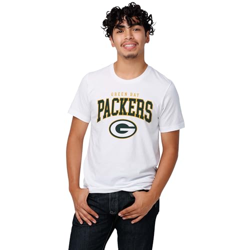 FOCO Green Bay Packers NFL Mens Classic Arched Logo T-Shirt - White - XXL