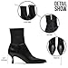 Goiphrri Black Ankle Boots for Women Stiletto High Heel Boot Pointed Toe Short Booties Side Zipper Dress Kitten Heel Booties Elastic Fashion Trendy Fall Boots Size 8.5