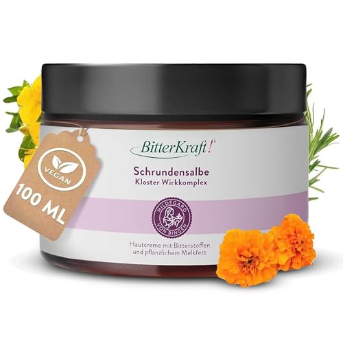 BitterKraft! Schrundensalbe 100ml – nach Hildegard von Bingen - für sehr trockene & rissige Haut – Repair & Care – für Hände und Füße – 100% Natru - Made in Germany