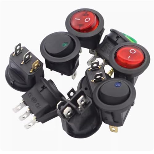 Interruptor de 20mm 6A 250V switch rocker redondo de 3 pines ON OFF para recambios electrónicos 2
