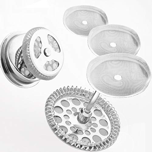 Filtro de prensa de café Walbest 3 peças de filtro de malha removível de aço inoxidável reutilizável