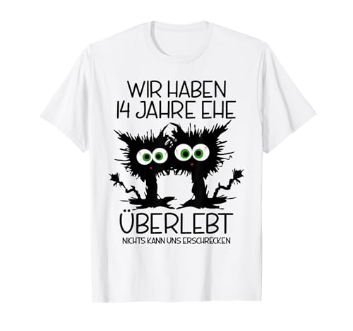14. Hochzeitstag Elfenbeinhochzeit Ehe 14 Jahre Verheiratet T-Shirt