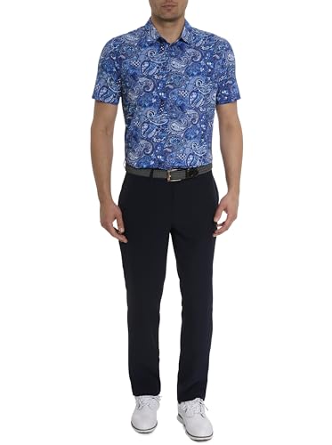 Robert Graham Men's Golden Paisley Short Sleeve Knit Polo Shirt