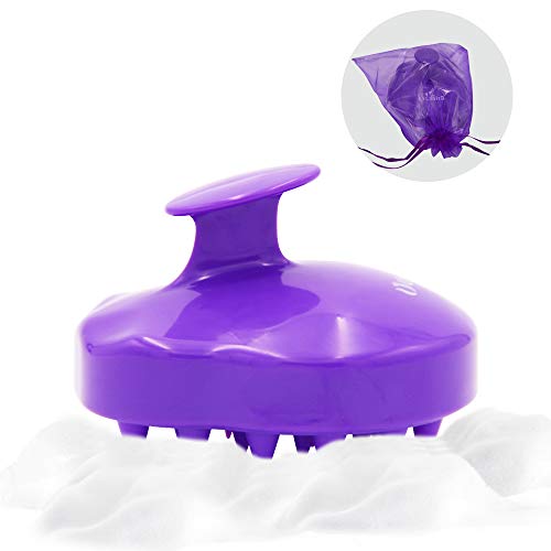 Siliscrub Silicone Shampoo Brush Hair Scalp Massager Brush,Scalp Massage Slimming Soft Brush Head Body Massage (Purple)