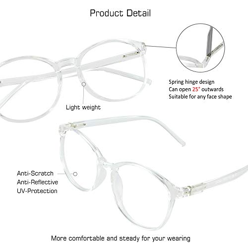 Image of VisionGlobal Blue Light Blocking Glasses, Lightweight Oval Frame, Computer Glasses for Gaming, Office, TV