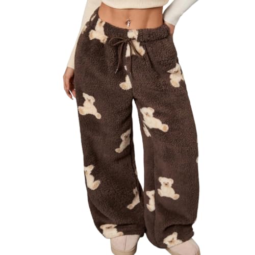 Image of Leopard Pants Women Therian Fuzzy Pajama Pants Y2k Cheetah Pants Grunge High Waisted Fluffy Pants