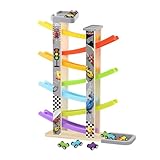 Yplkm Autorennbahn Spielzeug,mit Parkplatz und 7-stufigen Lernspielen - Fahrzeug-Spielset mit Rennbahn und Rampe - für Mädchen drinnen draußen Zuhause Schule Vorschule Spielzimmer Garten