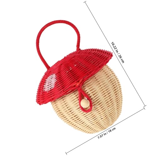 Panier en rotin champignon Operitacx pour rangement de jouets