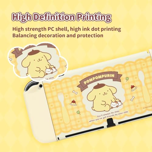 Image of Kuitmor Protective Shell for Switch OLED,Slim Cute Pattern Dockable Cover Case Compatible with Switch OLED,Anti-Scratch and Shock-Absorption Design Cover Skins for Joystick(Pompompurin)
